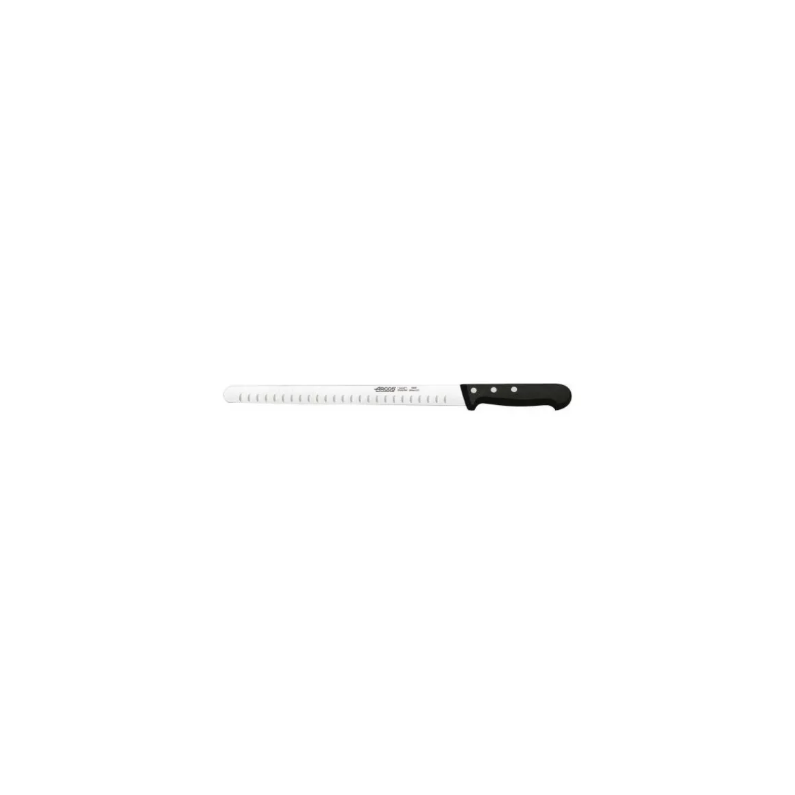 Couteau à jambon lame alvéolée Arcos noir 30 cm