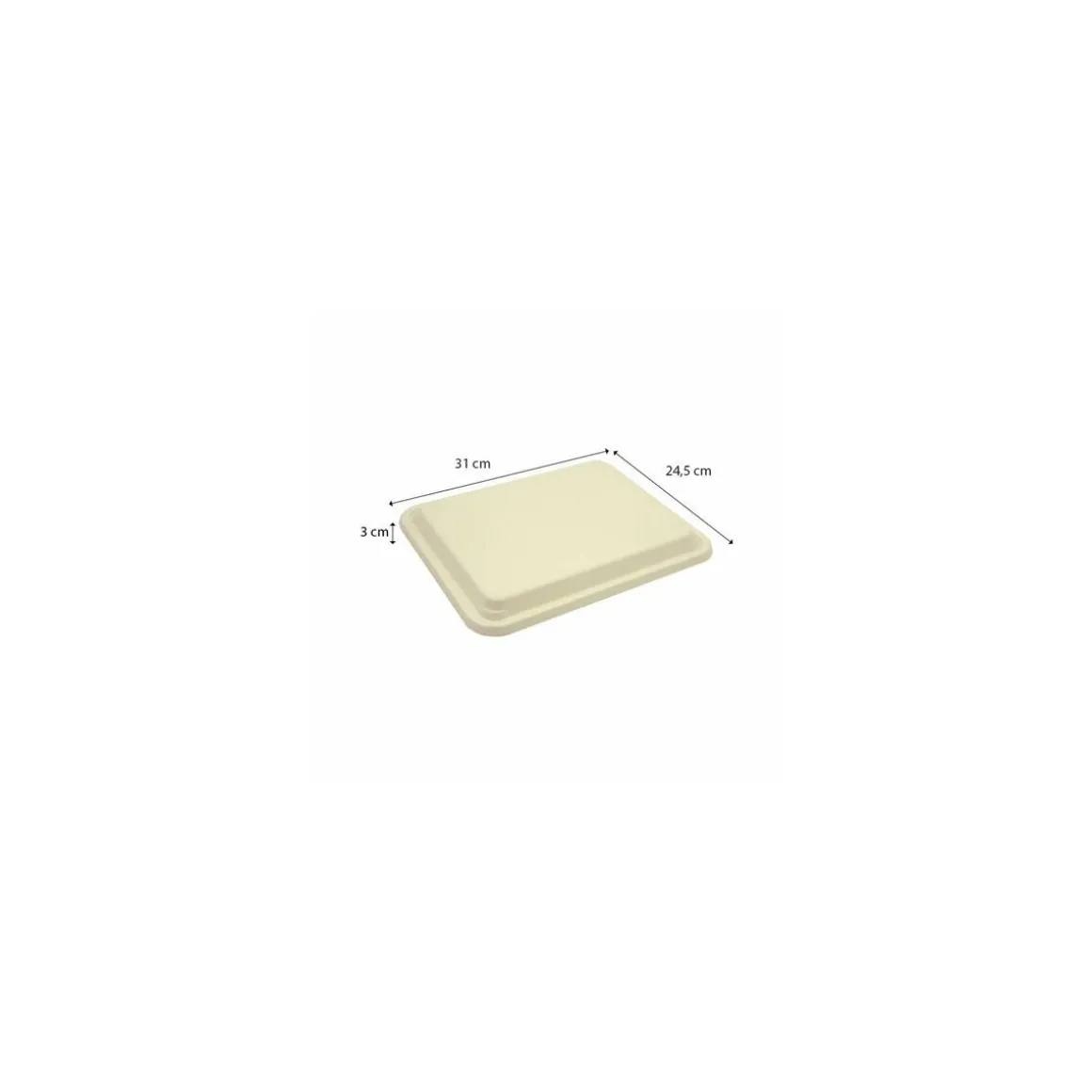 Couvercle bagasse pour plateau repas 29,5 x 24 cm- par 50