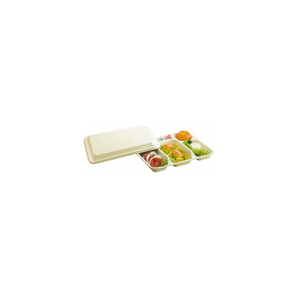 Couvercle bagasse pour plateau repas 29,5 x 24 cm- par 50