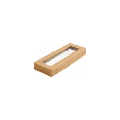 Couvercle barquette viking kraft brun 22,5 x 8,5 x 3 cm - par 300