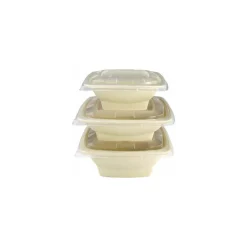 Couvercle carré PP pour saladiers bagasse 500 ml - par 300