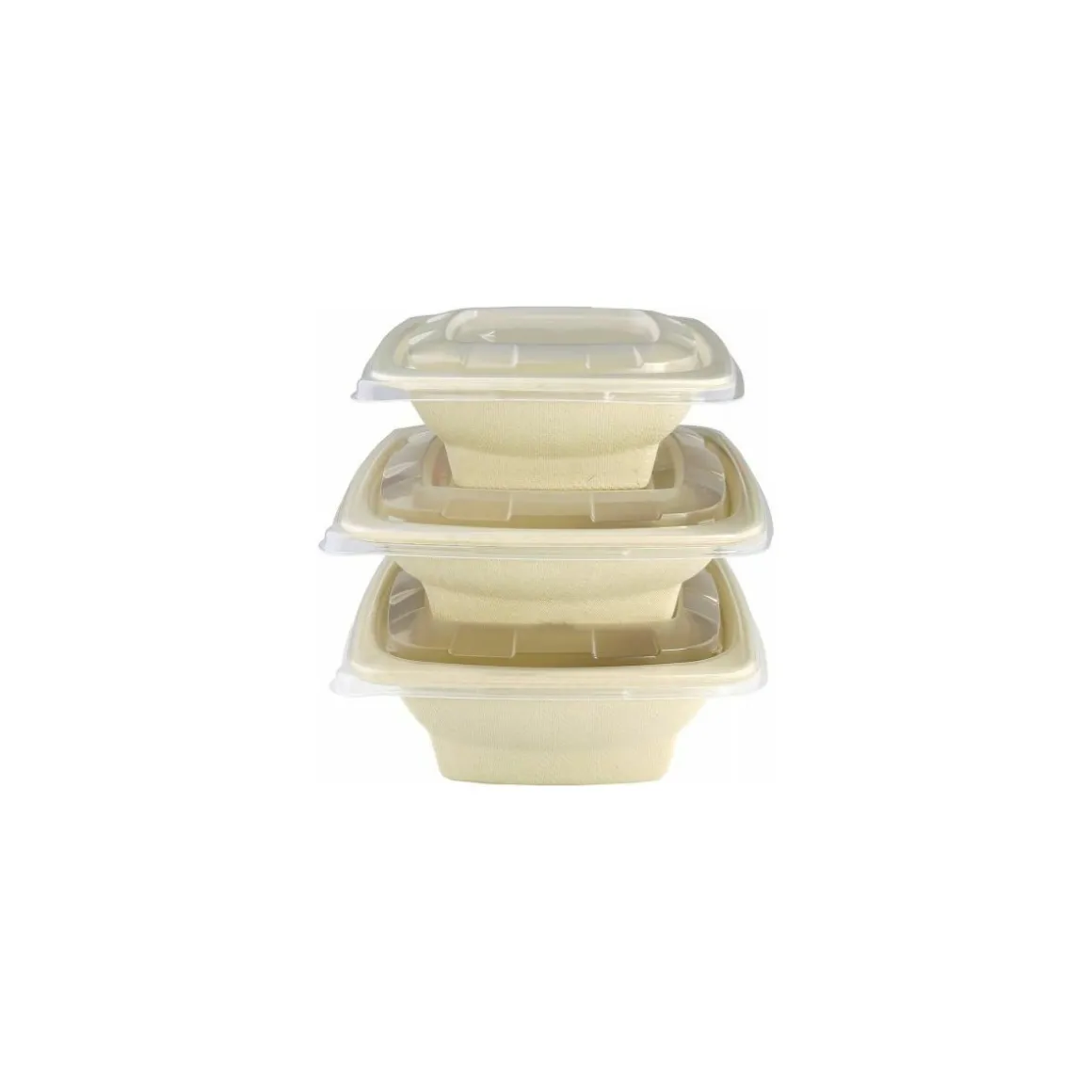 Couvercle carré PP pour saladiers bagasse 750 ml et 1000 ml - par 100