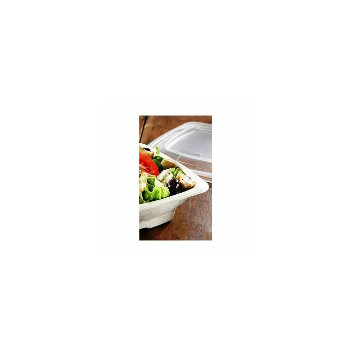 Couvercle carré PP pour saladiers bagasse 750 ml et 1000 ml - par 100