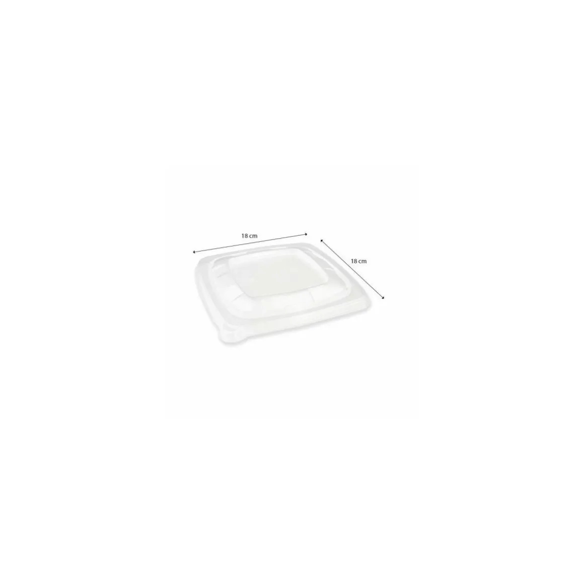 Couvercle carré PP pour saladiers bagasse 750 ml et 1000 ml - par 100