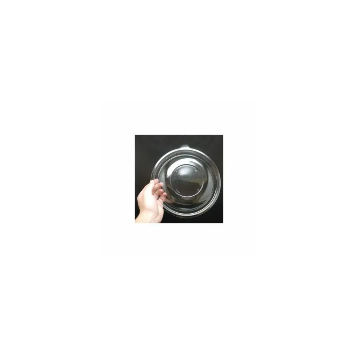 Couvercle dôme plastique transparent pour saladier rond jetable 14 cm - par 50