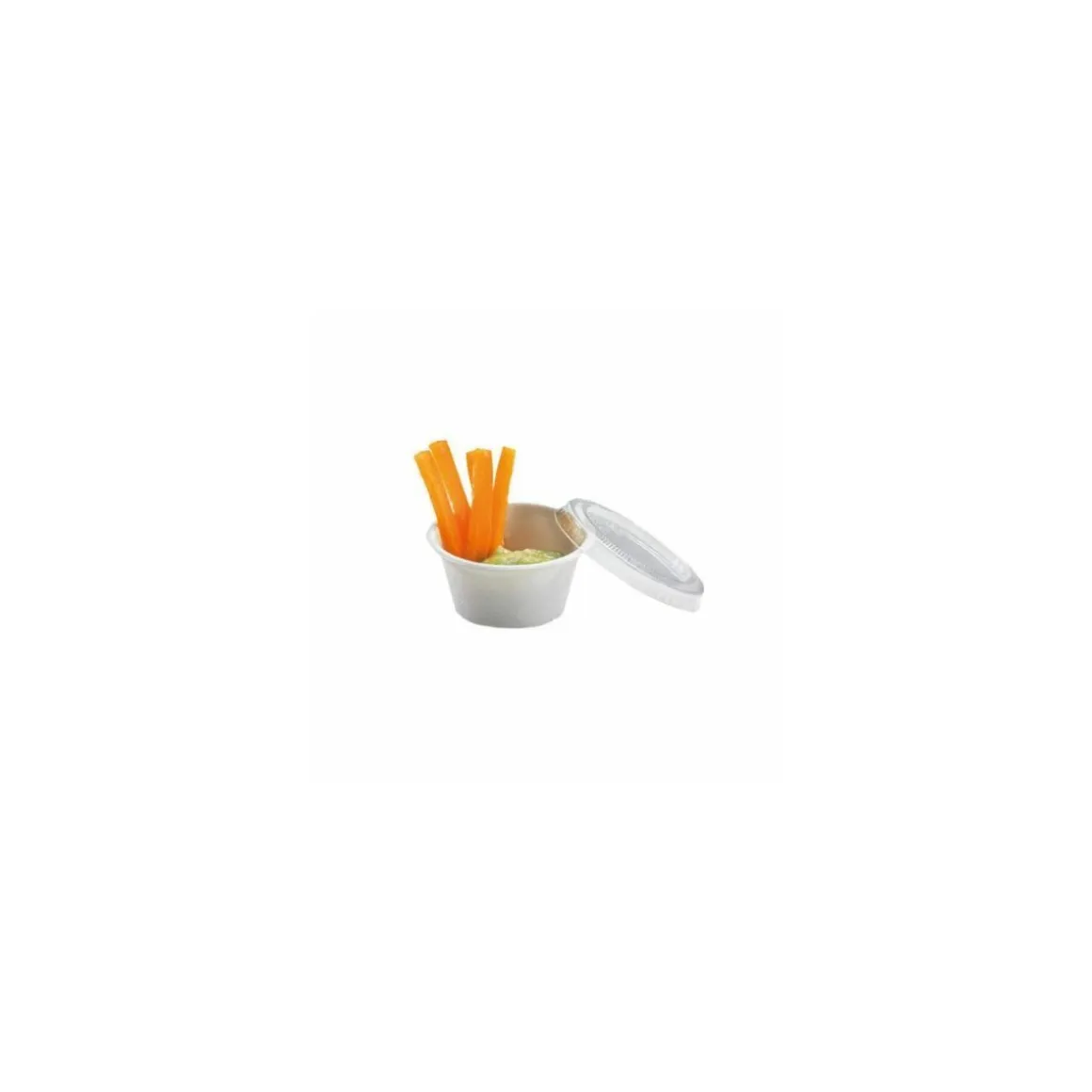 Couvercle PLA pour pot à sauce bagasse 3 cl et 6 cl - par 5