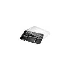 Couvercle plastique pour plateau repas 5 compartiments 32 x 22,5 cm - par 25