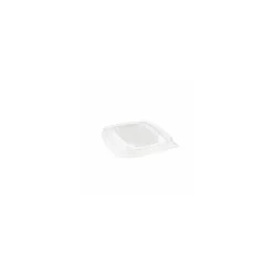 Couvercle plastique transparent pour saladier carré en pulpe de canne 500 ml - par 50