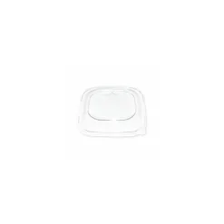 Couvercle plastique transparent pour saladier carré biseauté pulpe de canne 750 ml - par 50