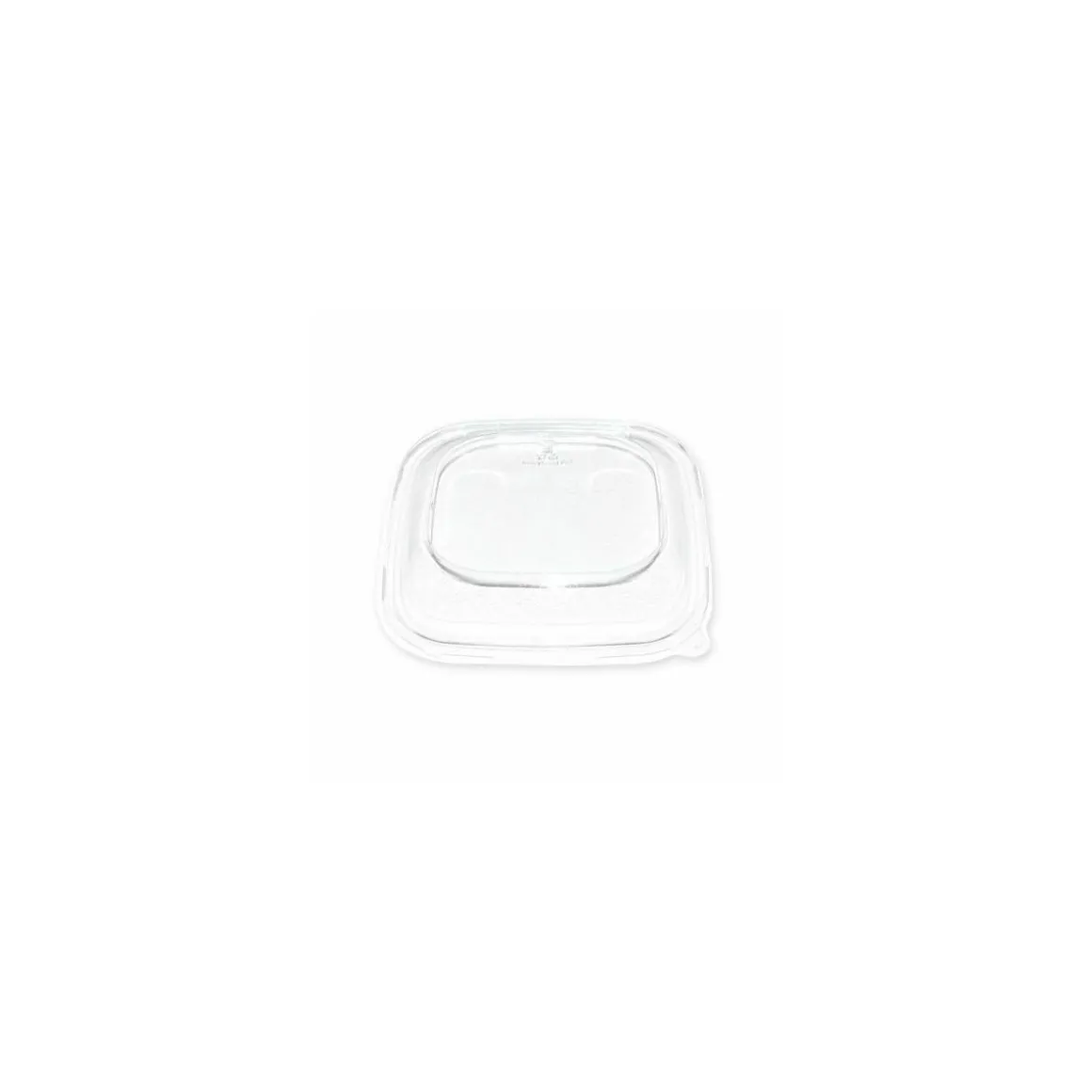 Couvercle plastique transparent pour saladier carré biseauté pulpe de canne 750 ml - par 50