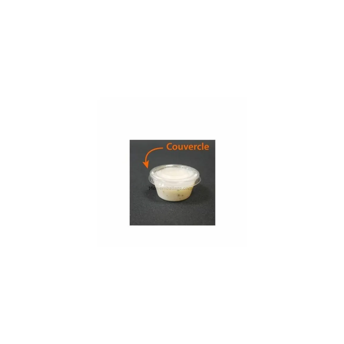 Couvercle plastique transparent pour pot à sauce Delipack 60 ml - par 100