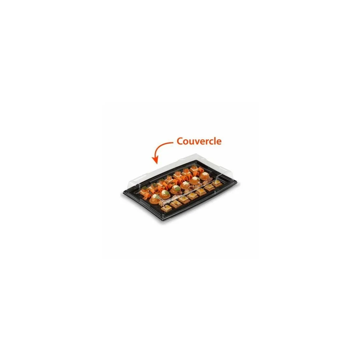 Couvercle plateau buffet transparent 36 x 25,5 cm - par 5