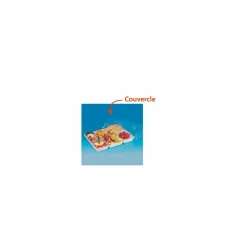 Couvercle polystyrène pour plateau repas 5 compartiments - par 200