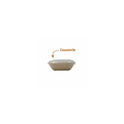 Couvercle pour saladier carré biodégradable 750 ml - par 50