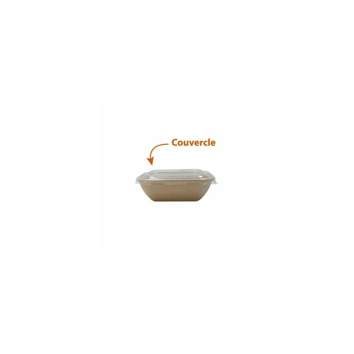 Couvercle pour saladier carré biodégradable 750 ml - par 50