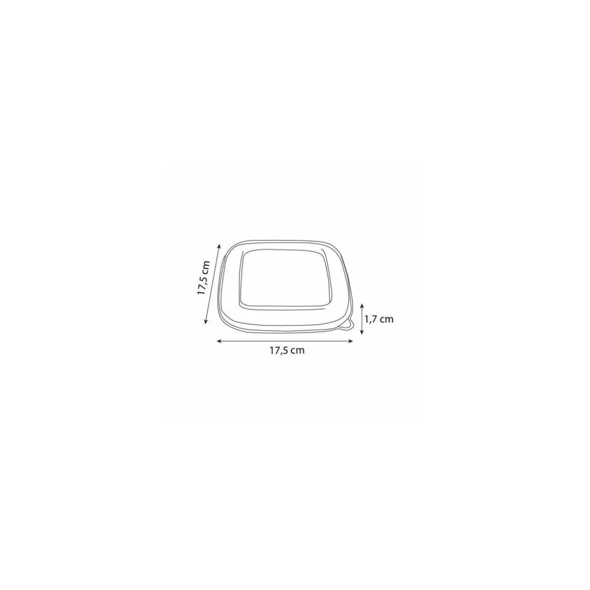 Couvercle pour saladier carré biodégradable 750 ml - par 50
