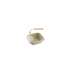 Couvercle pour saladier carré biodégradable 750 ml - par 50