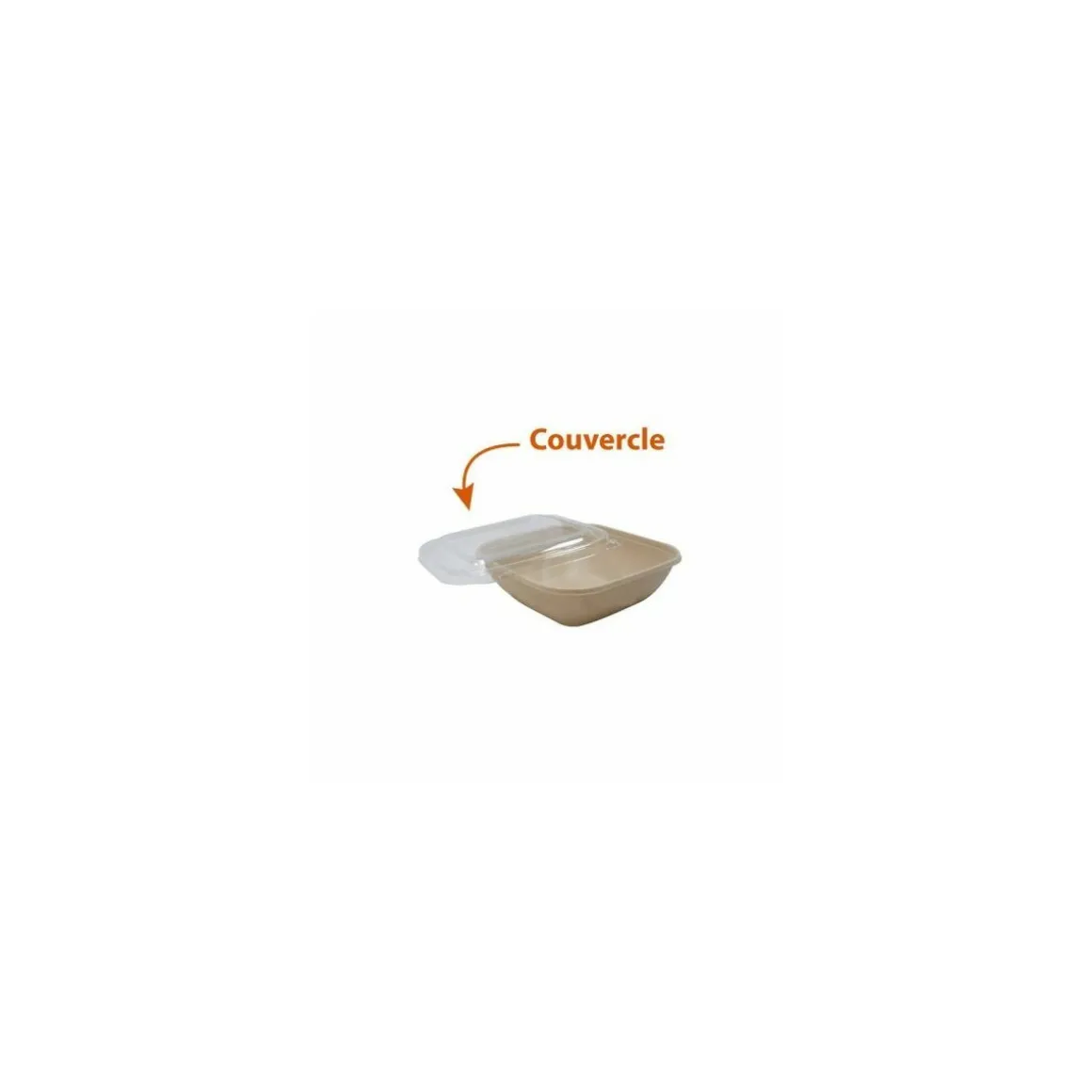 Couvercle pour saladier carré biodégradable 750 ml - par 50