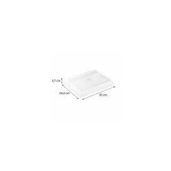 Couvercle transparent PLA pour plateau repas bagasse 30 x 24 cm - par 50