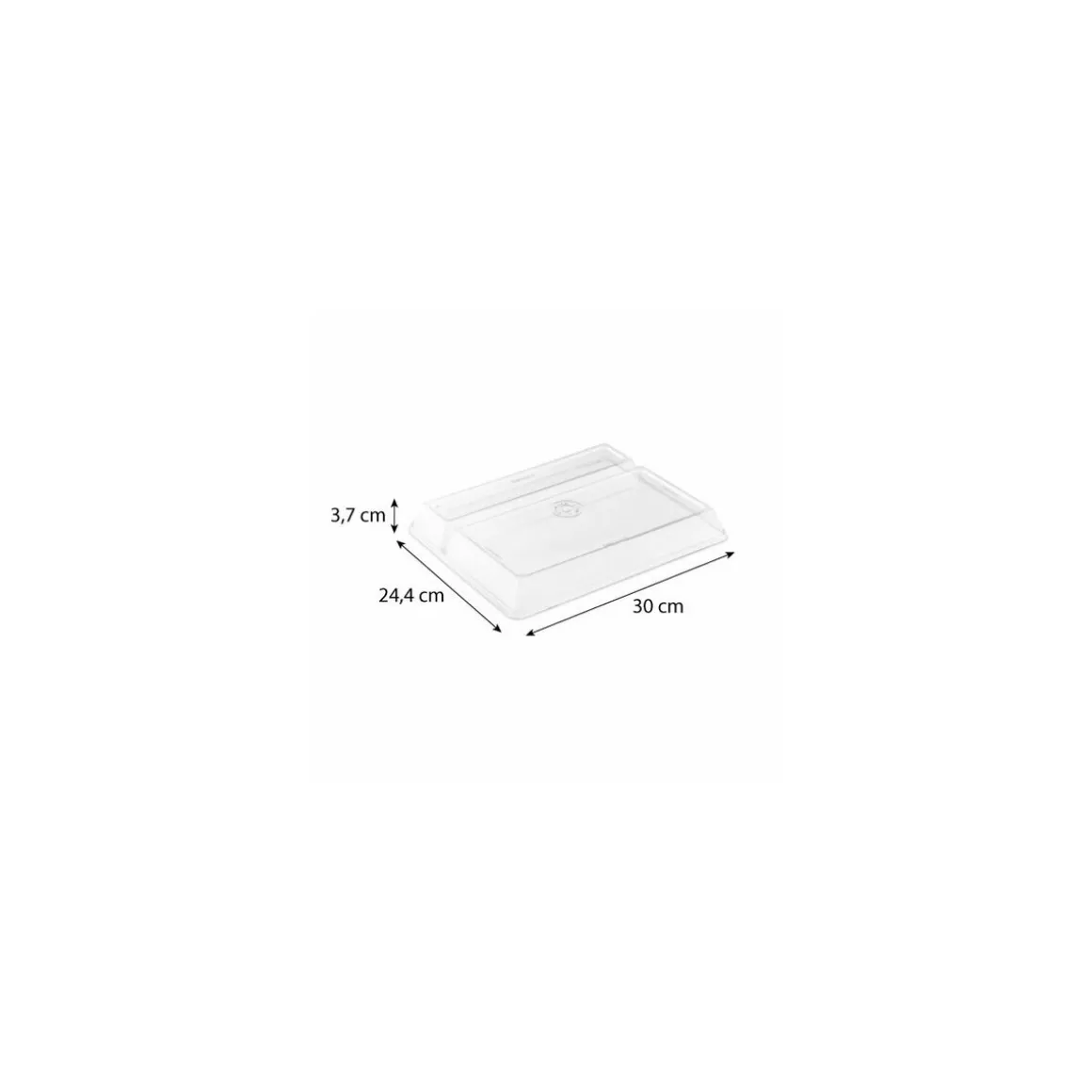 Couvercle transparent PLA pour plateau repas bagasse 30 x 24 cm - par 50