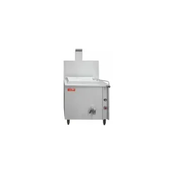 Cuiseur gaz cuve carrée 125 L vidange avec régulation et arrivée d'eau chaude