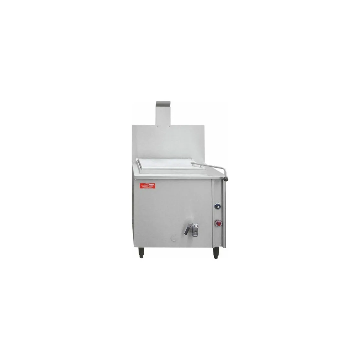 Cuiseur gaz cuve carrée 125 L vidange avec régulation et arrivée d'eau chaude