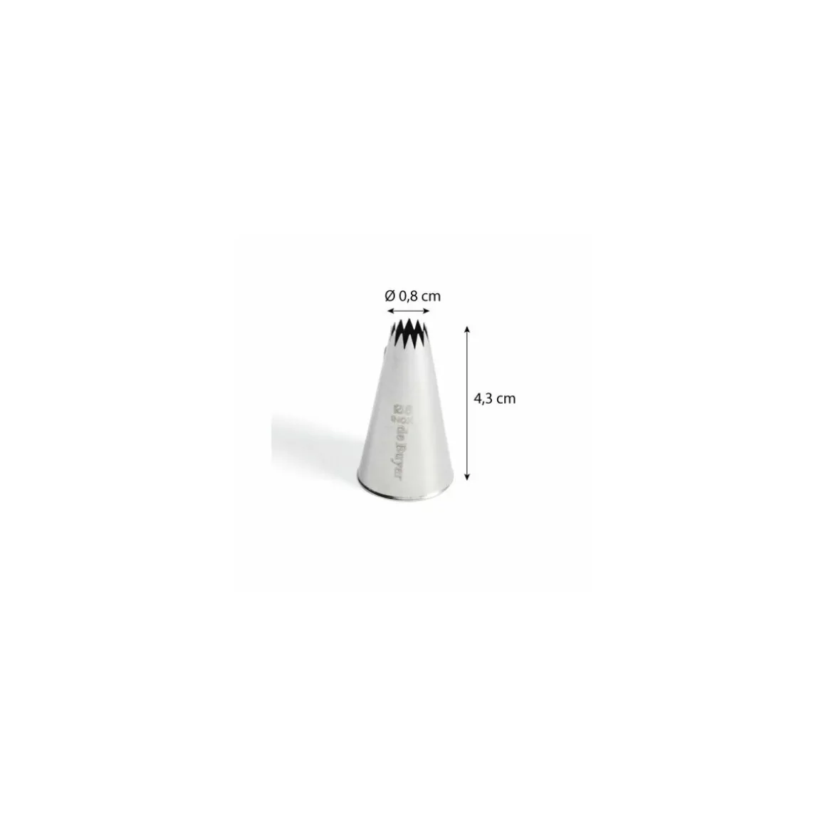 Douille à petit four 12 dents inox ø 0,8 cm