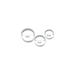 Emporte pièce inox rond cannelé 4 cm, 5 cm et 6 cm- par 3