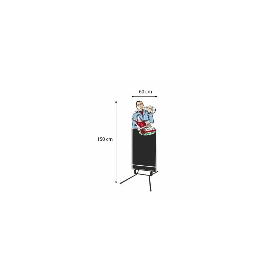 Enseigne de trottoir chef boucher 153 x 60 cm