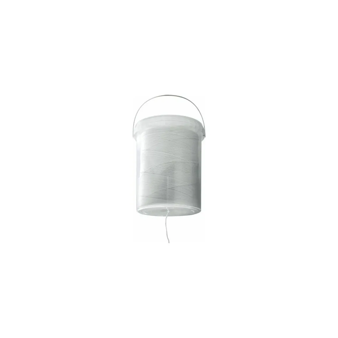 Ficelle de boucher blanche avec seau plastique à dévidage central - par 1 kg