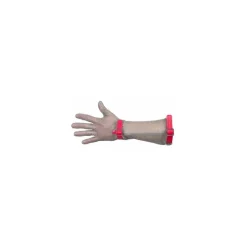 Gant cotte de mailles manchette longue réversible rouge M