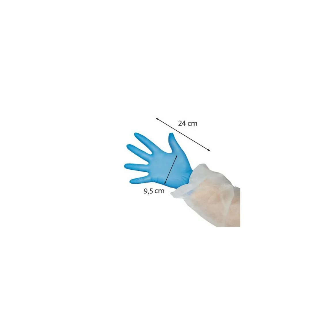 Gant nitrile bleu M - par 100