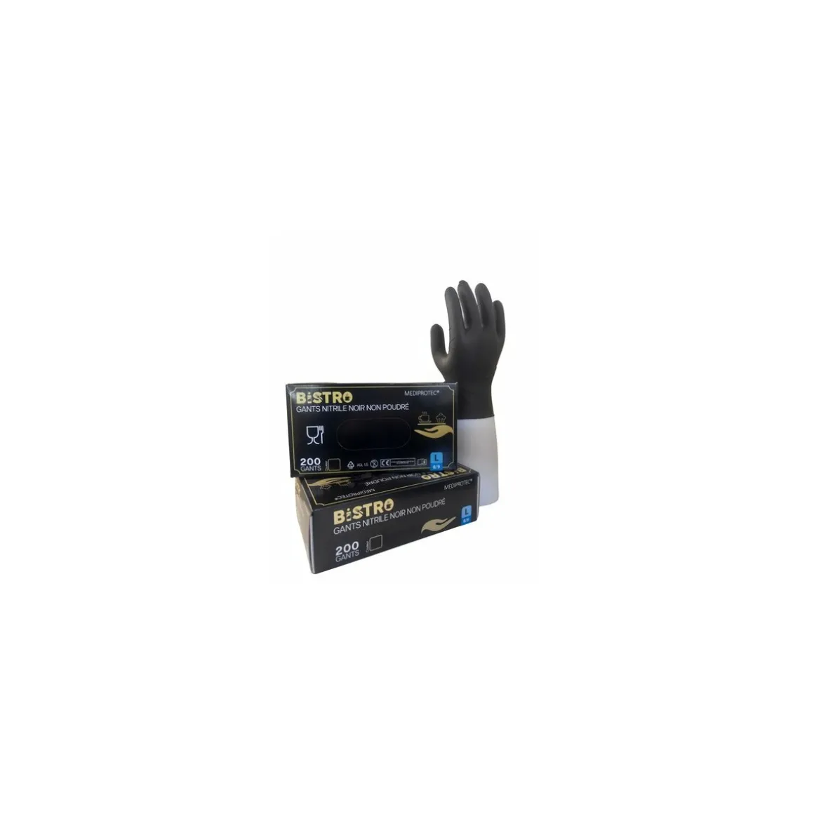 Gant nitrile noir L - par 200