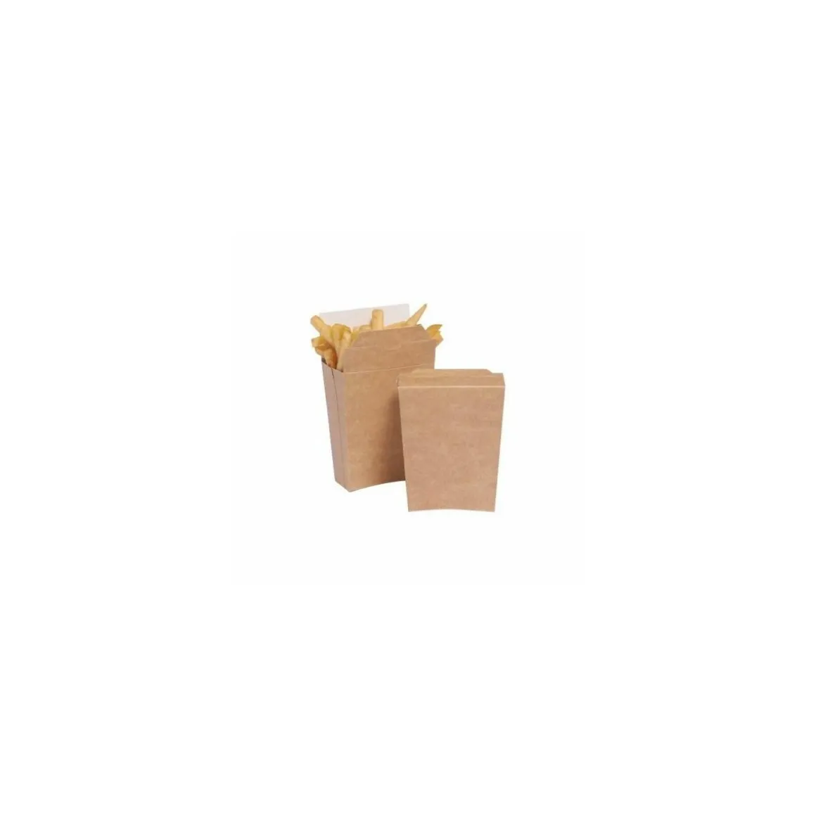 Grand coffret à frites refermable kraft brun 500 ml - par 450