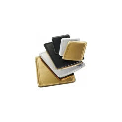 Grand plateau traiteur en carton double face argent / or 42 x 28 cm - par 25