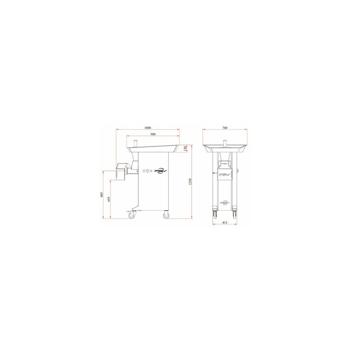 Hachoir DRC 114 double coupe sur socle
