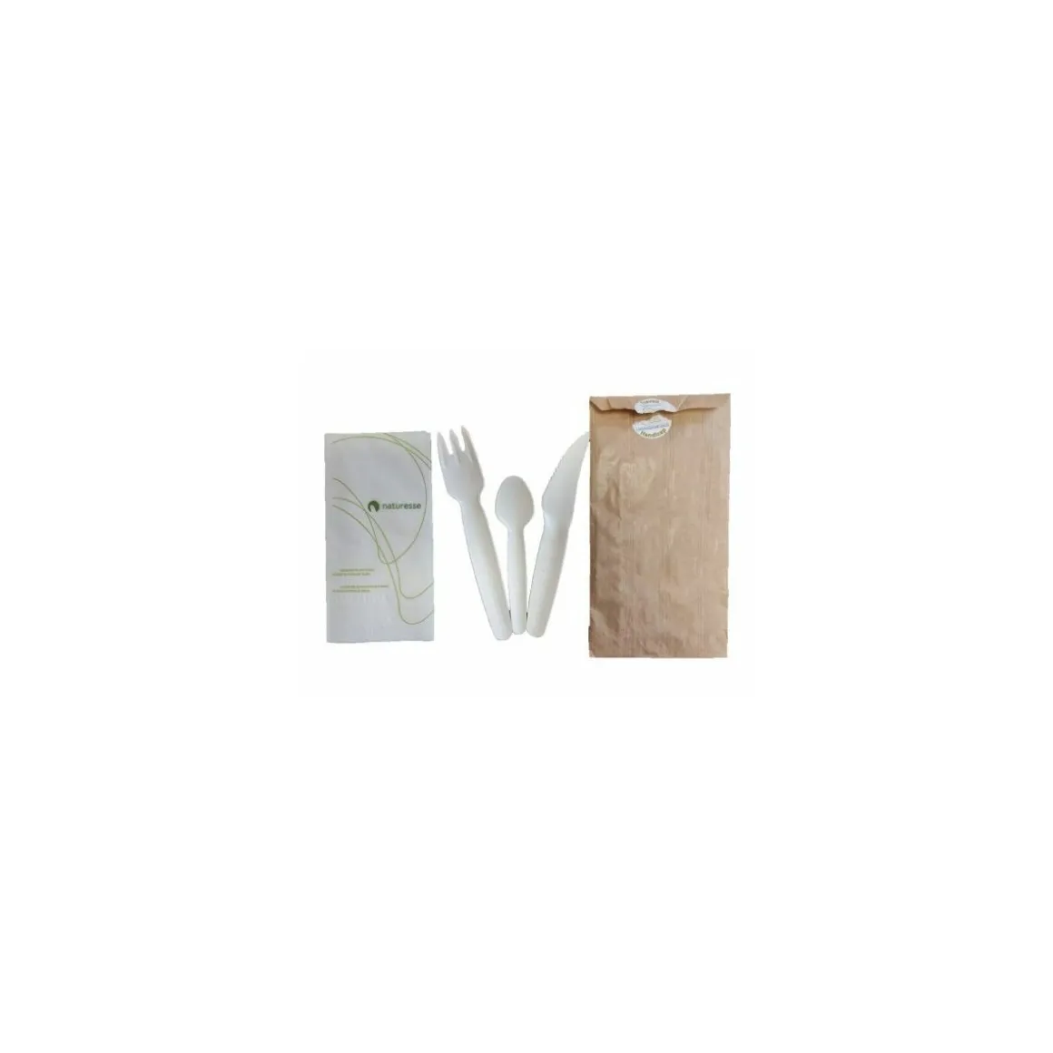 Kit de couvert en papier 4 en 1 - par 250