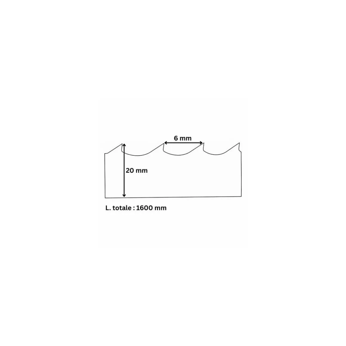 Lame de scie à os 20 x 1600 mm denture 6 mm - par 5