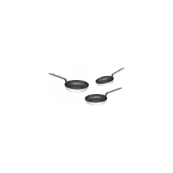 Lot de 3 poêles rondes anti-adhésives aluminium ø 24, 28 et 32 cm