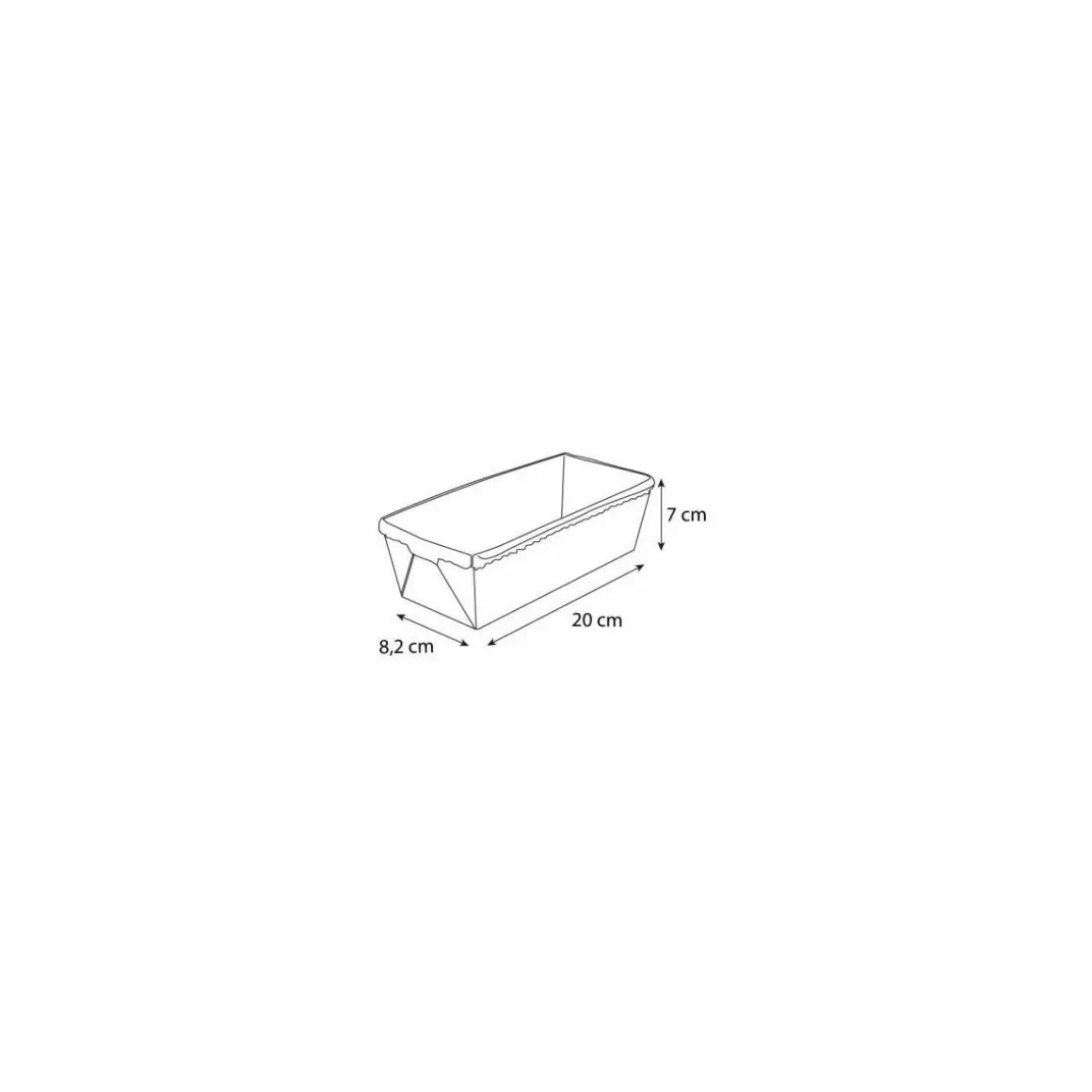 Moule de cuisson rectangulaire bord renforcés 20 x 8,2 x 7 cm - par 40