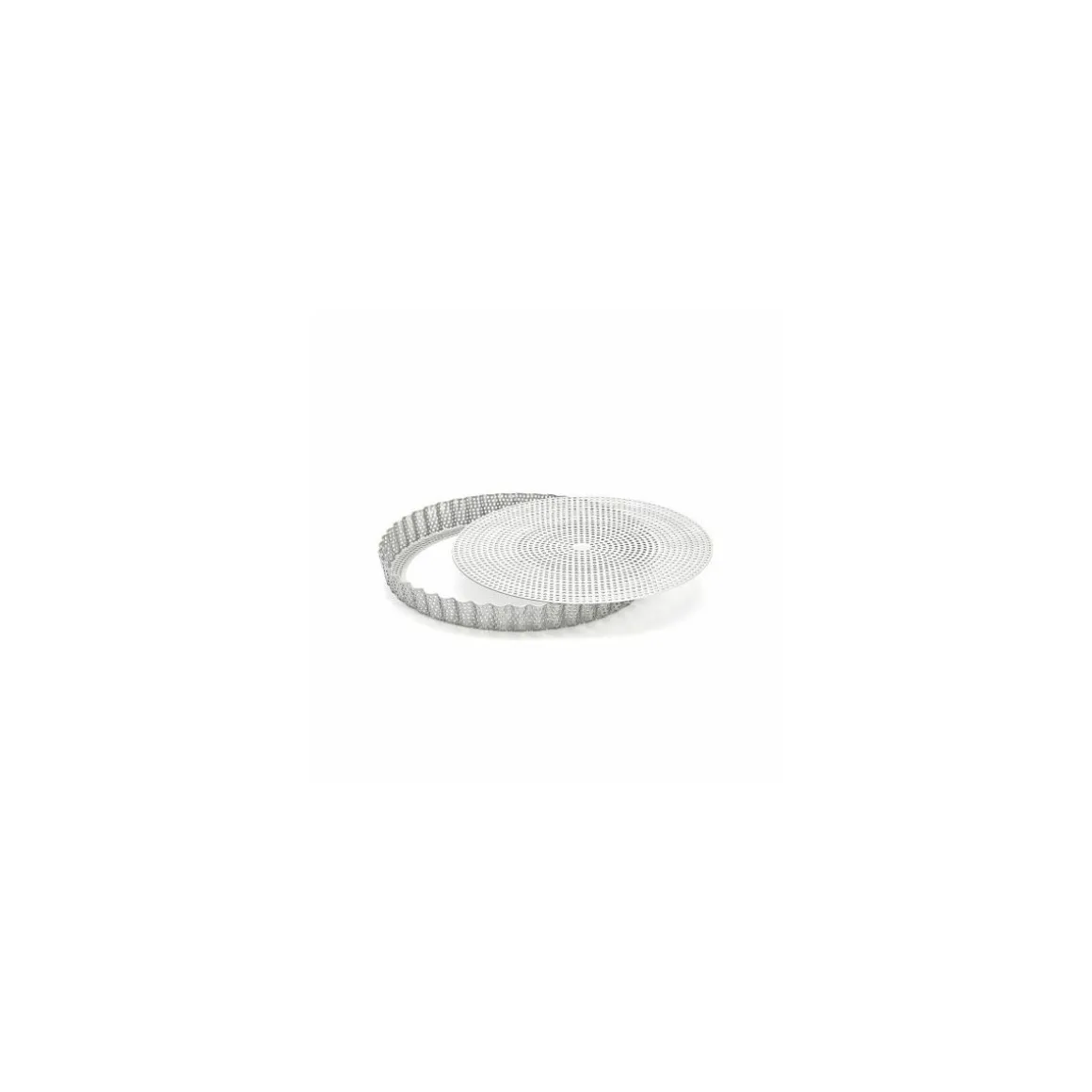 Moule à tarte inox perforé et feuille de cuisson Ø 24 cm