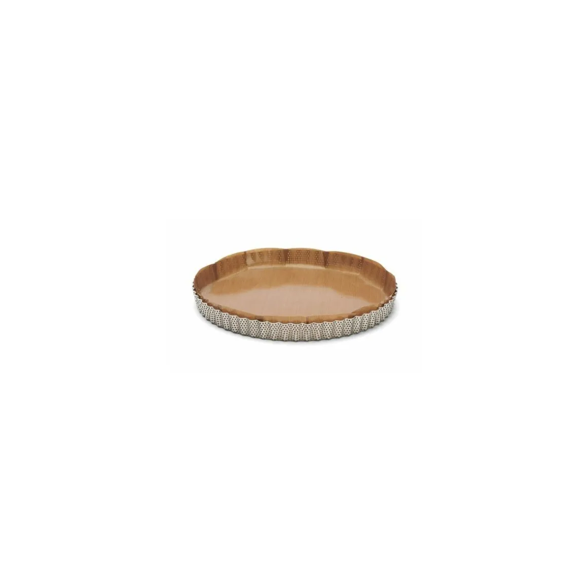 Moule à tarte inox perforé et feuille cuisson 28 cm