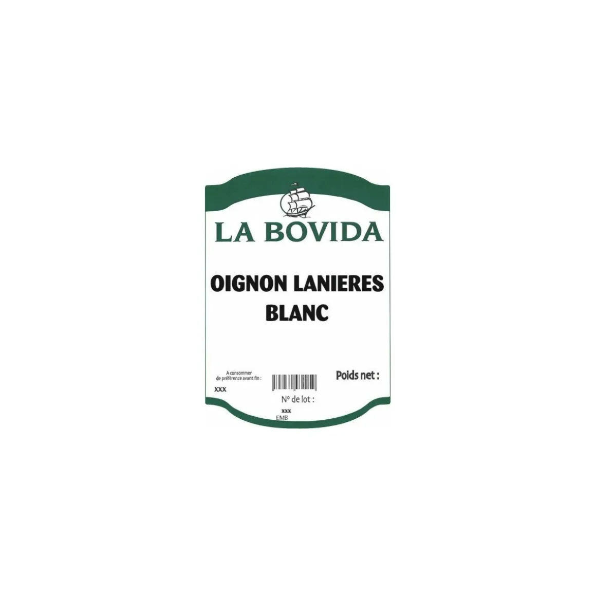 Oignons blancs en lanières - par 1 kg