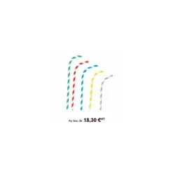 Paille papier flexible assortie Ø 0,6 x 23 cm - par 250