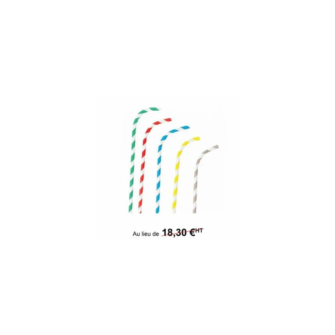 Paille papier flexible assortie Ø 0,6 x 23 cm - par 250