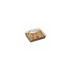 Panier chaud kraft brun ingraissable 850 ml avec couvercle - par 100