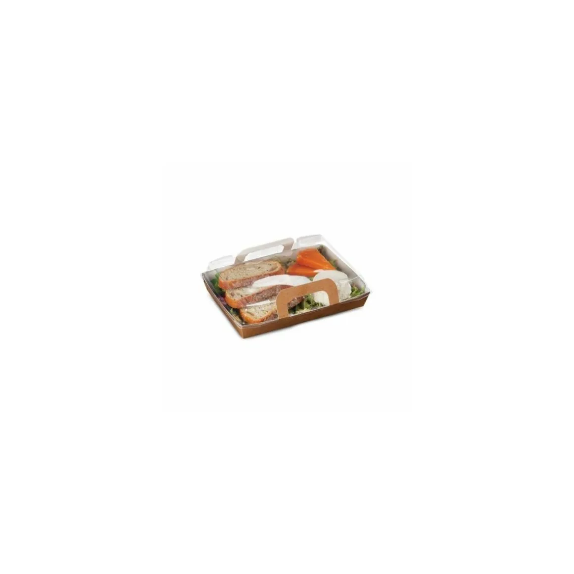 Panier chaud kraft brun 750 ml avec couvercle - par 150
