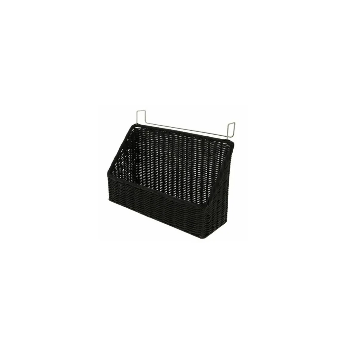 Panière présentation PP noire à suspendre 40 x 14 x 10 + 30 cm