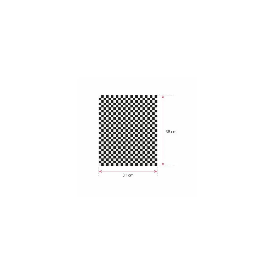 Papier ingraissable damier blanc noir 35 g/m² feuilles 38 x 31 cm - par 1000