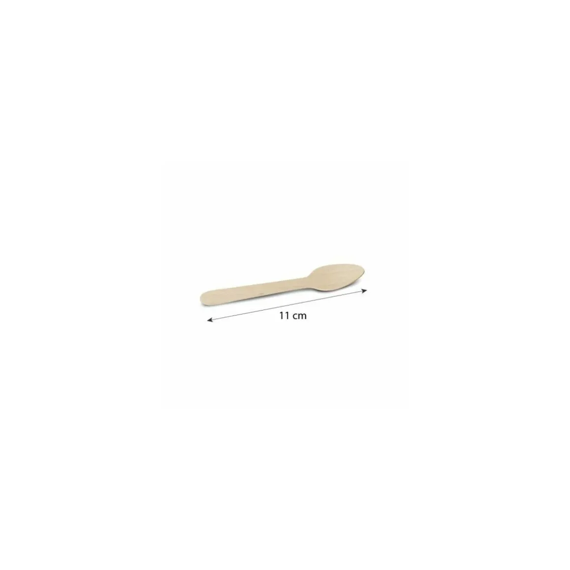 Petite cuillère jetable en bois 11 cm - par 100
